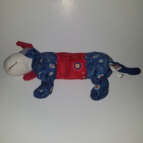 Daschie GANZ Puppy Dog Plush Red Blue Paisley 16" Long Stuffed Animal Lovey Toy - Picture 8 of 10